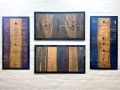 The Copper Project by Malcolm Koch: Forming the central part of the exhibition, here four copper art pieces hanging on display.